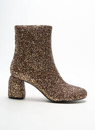 Botine/ghete vârf rotund toc de 4 la 6 cm galben VANESSA WU femeie