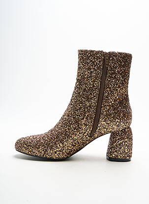Botine/ghete vârf rotund toc de 4 la 6 cm galben VANESSA WU femeie