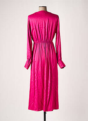 Rochie midi croială fluidă mâneci lungi violet ANGE femeie
