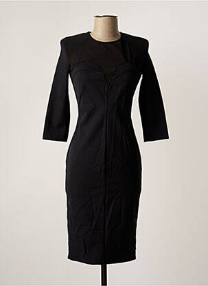 Rochie midi mâneci 3/4 mâneci 3/4 negru RELISH femeie