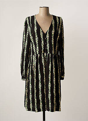 Rochie midi imprimeu fantezie mâneci lungi negru LA PETITE FRANCAISE femeie