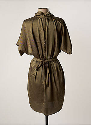 Rochie midi mâneci scurte mâneci scurte verde RELISH femeie