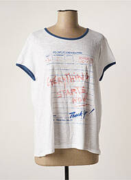 Tricou imprimeu fantezie mâneci scurte alb ONE TEE femeie