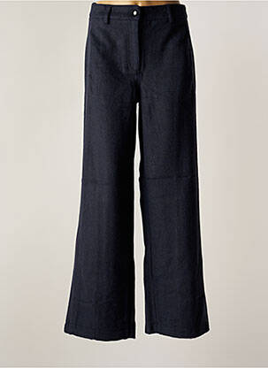 Pantalon larg talie cu cleme talie înaltă albastru PIECES femeie