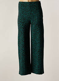 Pantalon drept elasticitate talie înaltă verde ICHI femeie