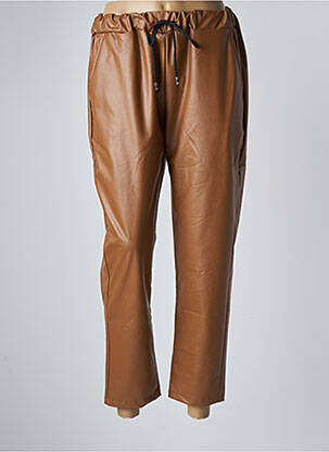 Pantalon slim talie elastică maro ADILYNN femeie