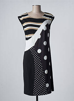 Rochie midi mâneci scurte mâneci scurte negru EVALINKA femeie