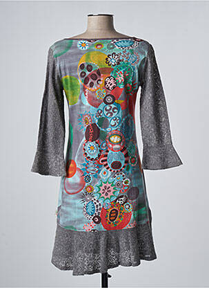 Rochie scurtă mâneci 3/4 mâneci 3/4 gri SAVAGE CULTURE femeie
