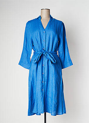 Rochie midi mâneci 3/4 mâneci 3/4 albastru NINATI femeie