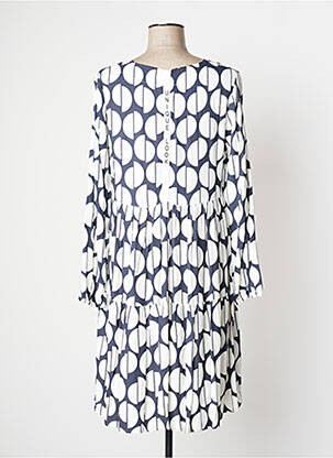 Rochie midi imprimeu fantezie mâneci lungi albastru TUZZI femeie