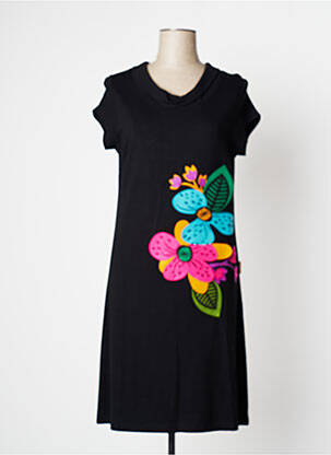 Rochie midi mâneci scurte mâneci scurte negru MAMATAYOE femeie