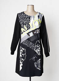 Rochie midi imprimeu fantezie mâneci lungi negru TUZZI femeie