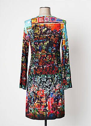 Rochie midi imprimeu fantezie mâneci lungi negru AVENTURES DES TOILES femeie