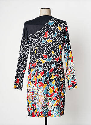 Rochie midi imprimeu fantezie mâneci lungi negru AVENTURES DES TOILES femeie