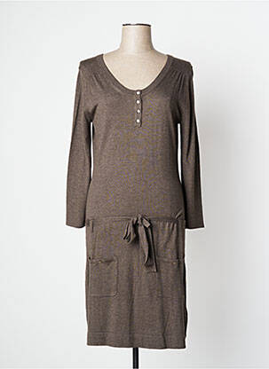 Rochie midi mâneci lungi mâneci lungi maro YERSE femeie