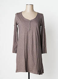 Rochie scurtă mâneci lungi mâneci lungi maro YERSE femme