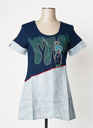 Tunică mâneci scurte albastru AVENTURES DES TOILES femeie