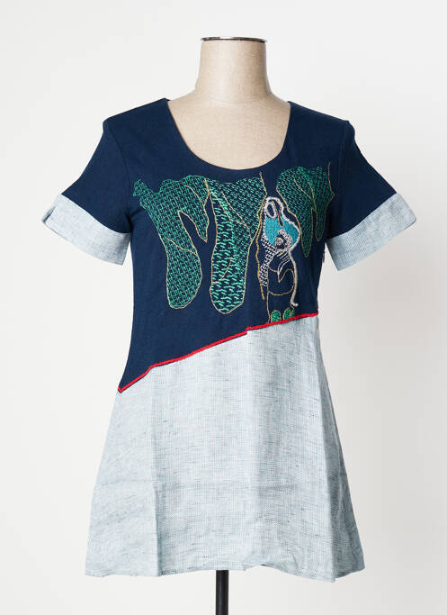 Tunică mâneci scurte albastru AVENTURES DES TOILES femeie