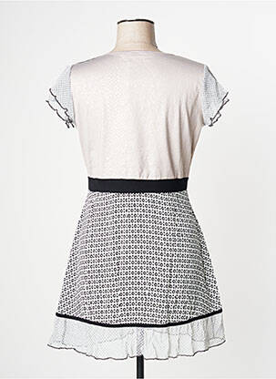 Rochie scurtă mâneci scurte mâneci scurte bej EVA WEEK-END femeie