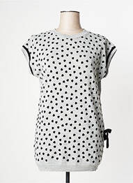 Top elasticitate mâneci scurte gri EVA WEEK-END femme