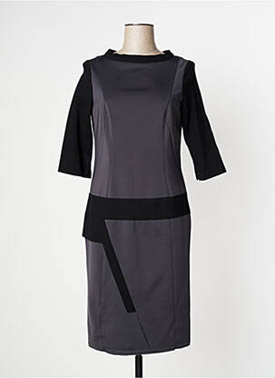 Rochie midi mâneci 3/4 mâneci 3/4 gri O.K.S femeie