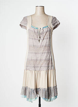 Rochie midi bej O.K.S femeie