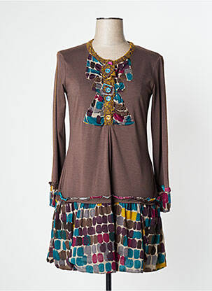 Rochie scurtă maro O.K.S femeie