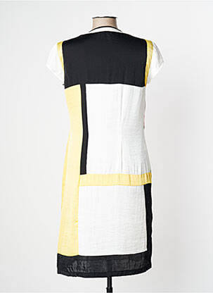 Rochie midi mâneci scurte mâneci scurte galben O.K.S femeie