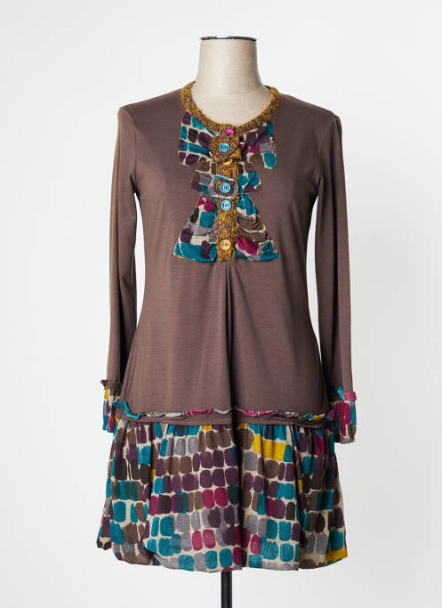 Rochie scurtă maro O.K.S femeie