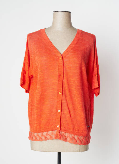 Vestă cu mâneci scurte portocaliu YERSE femeie