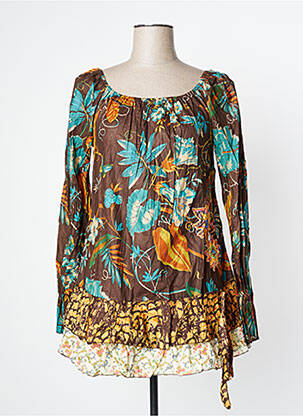 Tunică mâneci lungi maro MAMATAYOE femeie