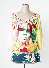 Tricou mâneci 3/4 mâneci 3/4 galben SAVAGE CULTURE femme
