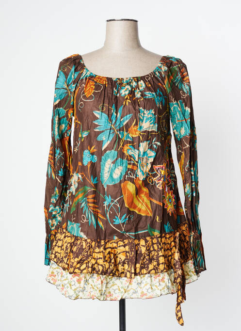 Tunică mâneci lungi maro MAMATAYOE femeie