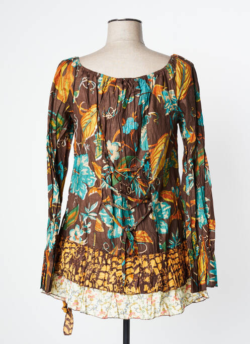 Tunică mâneci lungi maro MAMATAYOE femeie