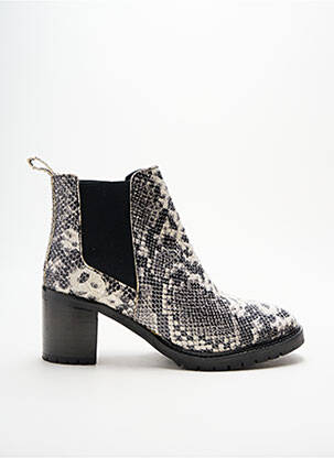 Botine/ghete material neted toc de 7 la 9 cm negru REQINS femeie