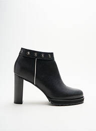 Botine/ghete material neted toc de 7 la 9 cm negru C.DOUX femeie