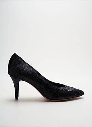 Pantofi cu toc țesătură satinată toc de 4 la 6 cm negru ELATA femeie