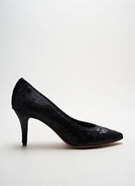 Pantofi cu toc țesătură satinată toc de 4 la 6 cm negru ELATA femme