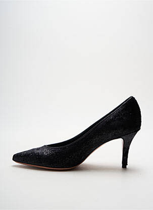 Pantofi cu toc țesătură satinată toc de 4 la 6 cm negru ELATA femeie