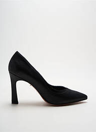 Pantofi cu toc țesătură satinată toc de 7 la 9 cm negru ELATA femme