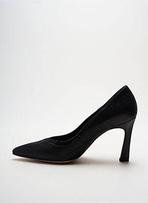 Pantofi cu toc țesătură satinată toc de 7 la 9 cm negru ELATA femeie
