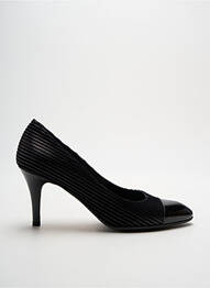Pantofi cu toc țesătură satinată toc de 7 la 9 cm negru ELATA femeie
