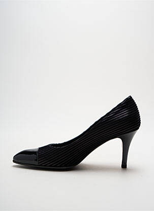 Pantofi cu toc țesătură satinată toc de 7 la 9 cm negru ELATA femeie