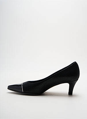 Pantofi cu toc țesătură satinată toc de 4 la 6 cm negru ELATA femeie