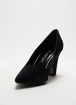 Pantofi cu toc nubuc toc de 7 la 9 cm negru ELATA femeie