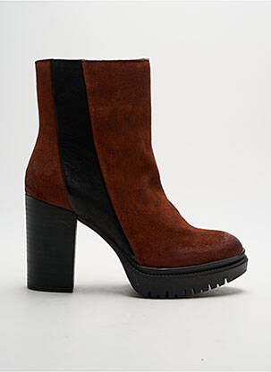Botine/ghete toc pătrat toc de 7 la 9 cm portocalie FELMINI femeie