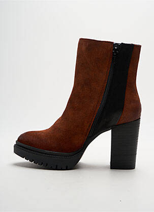 Botine/ghete toc pătrat toc de 7 la 9 cm portocalie FELMINI femeie