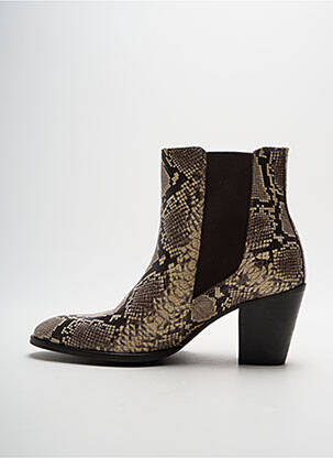 Botine/ghete material neted toc de 7 la 9 cm bej REQINS femeie