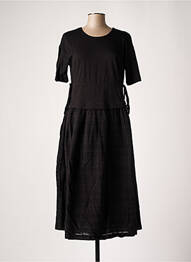 Rochie midi țesătură crep mâneci scurte negru SALSA femeie