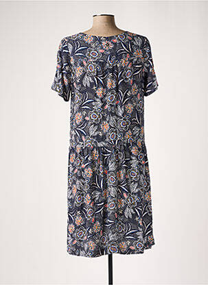 Rochie midi imprimeu floral mâneci scurte albastru LE PETIT BAIGNEUR femeie